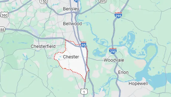 a map of Chester, VA
